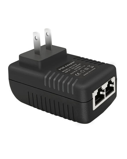 Picture of MTDZKJG POE Injector 24V 1A 24W with Wall Plug IEEE 802.3af Compliant 10/100Mbps, 2 Ports Passive Power Up to 100 Meters (325 Feet) Over Ethernet Power Supply for IP Cameras Mobile WLAN AP