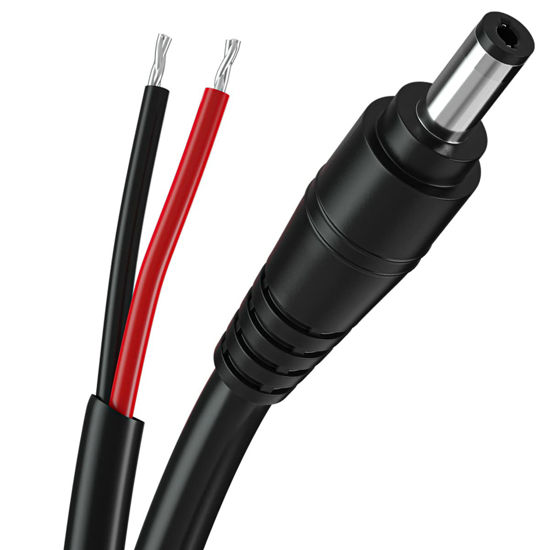  3FT 12V DC Power Cable 5.5mm x 2.1mm Male Plug to Bare