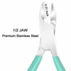 Picture of Ejiubas Cuticle Trimmer with Cuticle Pusher Cuticle Nipper Professional Grade Stainless Steel Cuticle Remover Cutter Clipper Durable Pedicure Manicure Tools (Green)