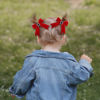 Picture of Red Velvet Hair Bows,Christmas Valentine School Hair Clips with Rhinestones,Handmade Small Bowknot Hair Accessories for Toddler Kids Girls New Year Decor