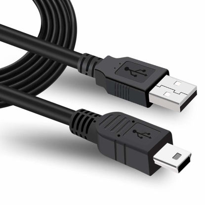 Picture of 10FT GPS Charger Cable for Garmin Navigator Nuvi 50lm 2555lmt 2595lmt 40lm 1300 255w etc,USB A Male to Mini 5 Pin Data Transfer Power Cord for Garmin Charging Cable for Garmin System USB Cable