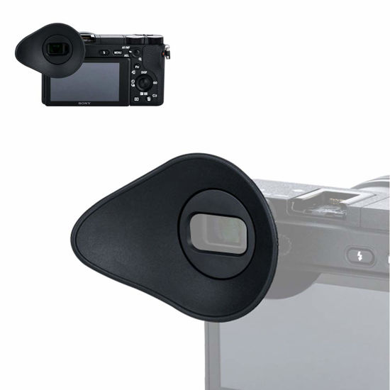 Picture of JJC Soft Silicone Camera Eyecup Eyepiece Eyeshade for Sony a6600 a6500 a6400 Viewfinder Protector Replaces Sony FDA-EP17 Eye Cup