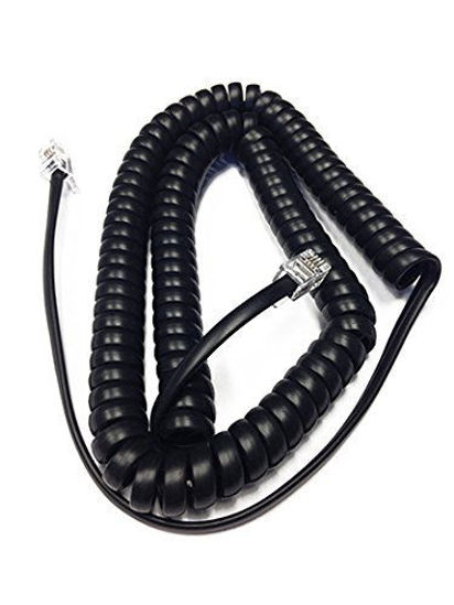 Picture of The VoIP Lounge Replacement 12 Foot Black Handset Cord for Polycom VVX Series IP Phone 101 150 201 250 300 301 310 311 350 400 401 410 411 450 500 501 600 601 1500