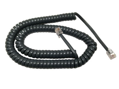 Picture of The VoIP Lounge Replacement 12 Foot Gray Handset Receiver Curly Cord for Cisco 7800 & 8800 Series IP Phone 7821 7841 7861 8841 8845 8851 8861 8865