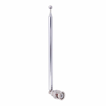 Picture of Fancasee BNC Radio Antenna with BNC Male Plug Jack Connector Adapter Telescopic Stainless Steel HF VHF UHF BNC Antenna for Portable Mobile Handheld Radio Scanner Police Scanner Receiver