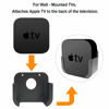 Picture of Wall Mount Bracket Holder with Remote Cover Compatible for Apple TV4 4K - Pinowu TV Mount and Siri Remote Protective Case Suitable for Apple TV 4/4K[4th Gen] (Black)