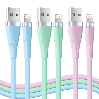 Picture of iPhone Charger 3Pack 6FT [Apple MFi Certified] Lightning Cable USB Fast Charging Cord iPhone Charging Cable Compatible with iPhone 14 13 12 11 Pro Max XR XS X 8 7 6 Plus SE iPad(Multi-Color)