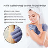 Picture of Evridwear Exfoliating Glove for Shower Man and Women, Dual Texture Bath Body Scrub Gloves Dead Skin Cell Remover forHome Spa, Massage,with Hanging Loop (1 Pair Heavy)