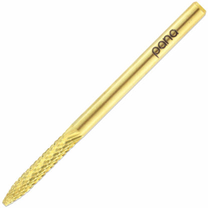 Picture of PANA 3/32" Cuticle Clean Nail Carbide Bit for Professional, Nail Salon, Nail Trimmer, Under Nail Cleaner, Electric Drill Machine, Manicure Tools (Gold-UNC, Extra Fine)