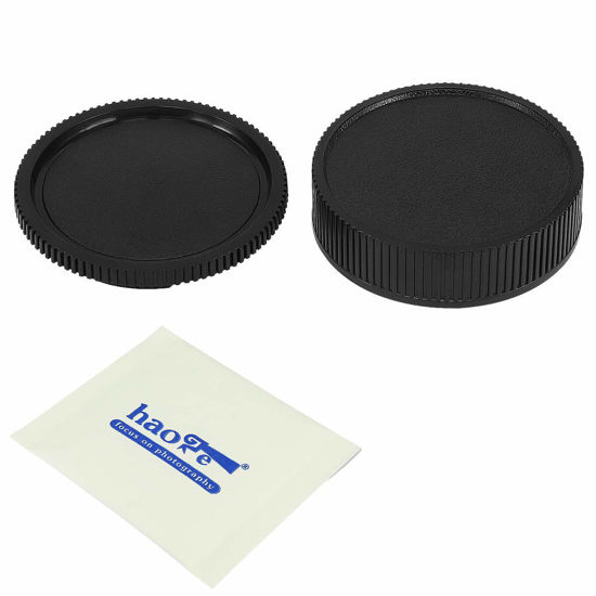 Picture of Haoge Camera Body Cap and Rear Lens Cap Cover Kit for Leica R LR Mount Camera Lens Such as R3 R4 R5 R6 R7 R8 R9 R ROM One-Cam Two-Cam Three-Cam