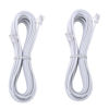 Picture of LanSenSu 15-Feet Telephone landline Extension Cord Cable Cord with Standard RJ-11 6P4C Plug (White 15-ft, 2Pack)