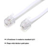 Picture of LanSenSu 15-Feet Telephone landline Extension Cord Cable Cord with Standard RJ-11 6P4C Plug (White 15-ft, 2Pack)