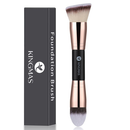 Picture of KINGMAS Foundation Makeup Brush, Double-Ended Makeup Brushes Angled/Tapered Top for Blending Liquid Powder, Concealer Cream Cosmetics, Blush brush