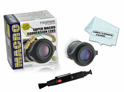Picture of Raynox DCR-250 2.5x Super Macro Lens Universal Snap-on Mount for 52mm to 67mm + Lens Optic Pen Cleaner + 1 VCC113 Micro-Fiber Cloth, Black