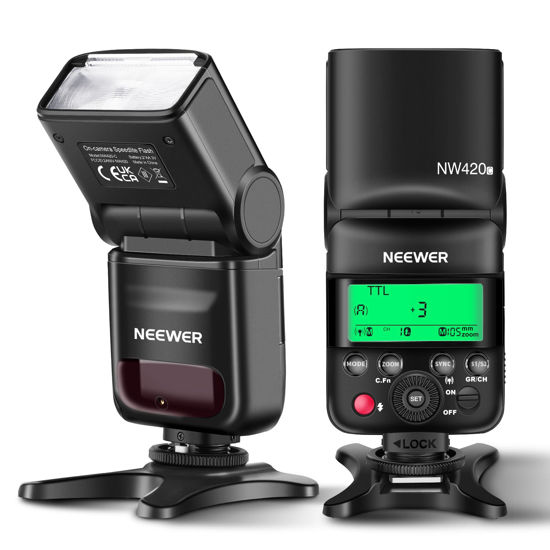 Picture of NEEWER NW420-C Mini TTL Speedlite Flash, 2.4G Master Slave Mode GN36 HSS Rear Curtain Sync, Compatible with Canon R6 R5 R3 R M6 850D 800D 760D 750D 650D 600D 7D Mark II 7D 6D Mark II 6D 5D Mark IV/III