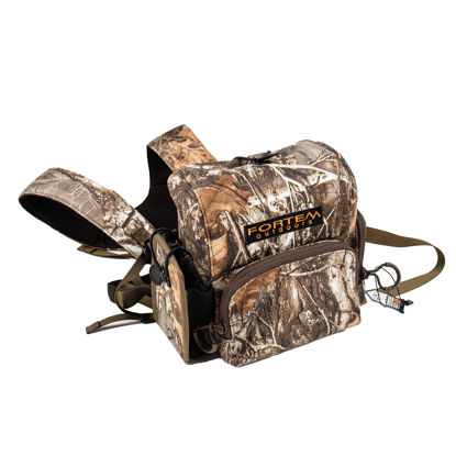 Picture of FORTEM OUTDOORS Binocular Harness Chest Pack - Realtree Edge Camo - Premium Hunting Harness & Binocular Case - Hunting Chest Pack, Bino Harness with Rangefinder Pouch, Hunting Chest Rig