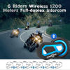 Picture of FreedConn T-Max Pro V5.0 Motorcycle Helmet Bluetooth Intercom Headset Communication Systems Kit with DSP/CVC Noise Cancellation, 1200m 6 Riders Group Helmet Intercom with FM Radio for ATV/Dirt Bike