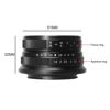 Picture of 7artisans 25mm F1.8 APS-C Manual Focus Fixed Lens Compatible with Fujifilm Fuji Cameras X-A1 X-A10 X-A2 X-A3 X-at X-M1 XM2 X-T1 X-T10 X-T2 X-T20 X-Pro1 X-Pro2 X-E1 X-E2 X-E2s - Black