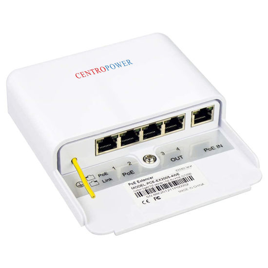 Picture of CENTROPOWER 5 Port Outdoor POE Switch/Extender/Booster, 60W 48V 10/100/1000M POE Passthrough Switch Outdoor Ethernet Extender，PoE Repeater