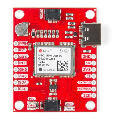 Picture of SparkFun GPS Breakout - NEO-M9N, Chip Antenna (Qwiic) Breakout No Soldering Required Breadboardable Contains a Rechargeable Backup Battery Allowing a Warm-Start decreasing time-to-First-f