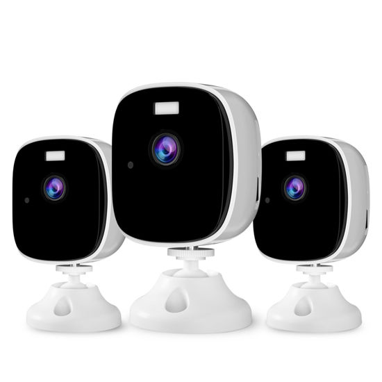 Picture of Rraycom 3pc Mini WiFi Security Camera for Home Security, Baby Monitor-2K HD Indoor Camera, Color Night Vision, AI Motion Detection, Two-Way Audio, SD&Cloud Storage, Alexa & Google Assistant Compatible