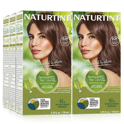 Picture of Naturtint Permanent Hair Color 6GM Chocolate Brown (Pack of 6), Ammonia Free, Vegan, Cruelty Free, up to 100% Gray Coverage, Long Lasting Results