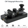 Picture of Putikeeg Classical Mini Morse Code Key Telegraph Key Single Paddle Key Aluminum Alloy Mini-Key Finger CW Portable Straight Key Practice Key - Titanium Black