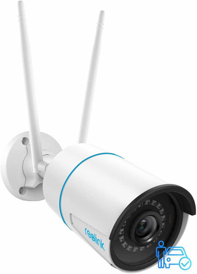 Picture of REOLINK Plug-in Outdoor WiFi Security Camera, 5MP HD Dual Band Wired Wi-Fi Camera for Home Security-2.4/5 Ghz, Smart Person/Vehicle Alerts, Motion Detection, Night Vision, IP66 Waterproof, RLC-510WA