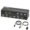 Picture of Dual Monitor KVM Switch HDMI 2 Port 4K@60Hz, USB HDMI Extended Display Switch for 2 Computer Share 2 Monitor and 3 USB 2.0 Device Keyboard Mouse, Desktop Controller and USB Cables Included