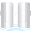 Picture of Fretech Wireless Bridge Set 900Mpbs 5.8G WiFi Outdoor CPE Point to Point Long Range up to 2-3KM CPE200 with 12dBi High-Gain Antenna，24V PoE Power, IP65 Waterproof,2-Pack, White