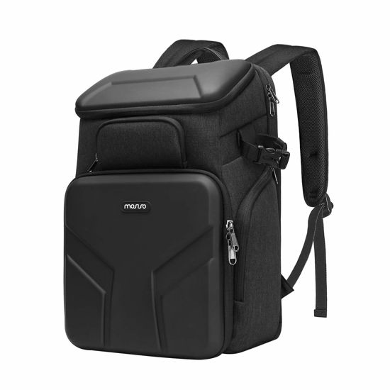 Picture of MOSISO Camera Backpack,DSLR/SLR/Mirrorless Photography Waterproof 17.3 inch Camera Bag Case with Front Hardshell&Laptop Compartment&Tripod Holder&Rain Cover Compatible with Canon/Nikon/Sony,Space Gray