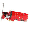 Picture of StarTech.com 2x M.2 NGFF SSD RAID Controller Card plus 2x SATA III Ports - PCIe - Two Slot PCI Express M.2 RAID Card plus Two SATA Ports (PEXM2SAT3422)