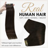 Picture of Full Shine Clip in Human Hair 16 Inch Seamless Clip in Hair Extensions Real Human Hair Dark Brown Clip in Extensions 8Pcs 120 Grams Natural Hair Extensions for Women With Pu Weft Soft Straight