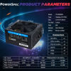 Picture of PowerSpec 650W Power Supply Semi Modular 80 Plus Bronze Certified ATX PSU Active PFC SLI Crossfire Ready Gaming PC Computer Power Supplies, PS 650BSM