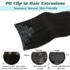 Picture of GOO GOO Seamless Clip In Hair Extensions Remy Real Human Hair Extension with Invisible PU Skin Weft 14 Inch 130g 7pcs Natural Black Natural & Thick & Straight Hair Extensions for Women