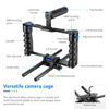 Picture of NEEWER Aluminum Alloy Camera Cage, Filmmaking Rig with Top Handle, Dual Grips & Arca Type Base, Compatible with Sony A7S III A7IV A6600 Canon EOS R5C R5 R6 DSLR/Mirrorless Cameras - VS107, Blue