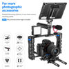 Picture of NEEWER Aluminum Alloy Camera Cage, Filmmaking Rig with Top Handle, Dual Grips & Arca Type Base, Compatible with Sony A7S III A7IV A6600 Canon EOS R5C R5 R6 DSLR/Mirrorless Cameras - VS107, Blue