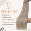 Picture of LAAVOO Sew in Blonde Hair Extensions Real Human Hair Weft Hair Extensions 16 Inch Blonde Human Hair Extensions Dirty Blonde with Platinum Blonde Sew in Weft Bundles 100 Gram