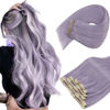 Picture of Sunny Clip in Hair Extensions Human Hair Purple Clip in Real Human Hair Extensions Purple Human Hair Clip in Extensions Invisible Clip on Human Hair Extensions 120g 7pcs 16inch