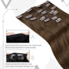 Picture of LaaVoo Brown Clip in Hair Extensions Real Human Hair #4 Dark Brown Remy Human Hair Extensions Clip ins for Women Straight Extensions Human Hair Natural 18 inch 7Psc 120G