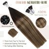 Picture of LAAVOO Itip Hair Extensions Real Human Hair 24 in Ombre Brown Off Black with Dark Brown to Brown Itip Human Hair Extensions Long Straight 50g/50s