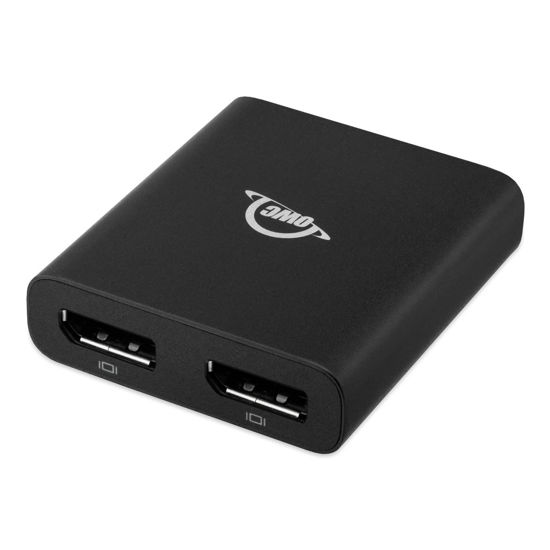 Picture of OWC Thunderbolt Dual Displayport Adapter, Dual displays up to 4K @ 60Hz, Single display up to 8K @ 30Hz, 2 DisplayPort 1.4 ports, Compatible with Mac and PC Thunderbolt (USB-C) devices, cable included