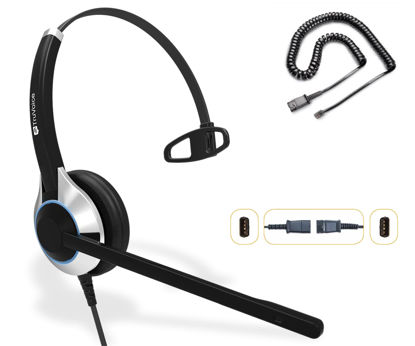 Picture of TruVoice HD-500 Office and Call Center Headset with Noise Canceling Microphone and HD Speakers - Compatible with Mitel, Nortel, Avaya, Poly, Polycom, Shoretel, Aastra, Digium, ESI, Fanvil Desk Phones