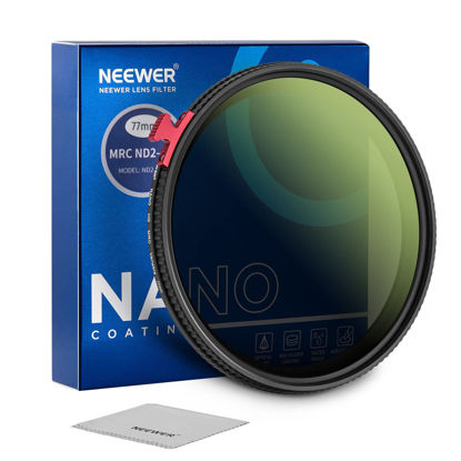 Picture of NEEWER 77mm Variable ND Filter ND2-ND400 with Putter, Adjustable Neutral Density Camera Lens Filter(0.3-2.7, 1-9 Stops), 30 Layer Nano Coated/HD Optical Glass/Water Repellent/Anti Scratch/Ultra Slim