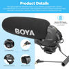 Picture of BOYA BY-BM3031 Shotgun Microphone with Shock Mount for Cameras Camcorders Smartphone Professional External Supercardioid Video Microphones for Video Recording Interview YouTube Live Streaming