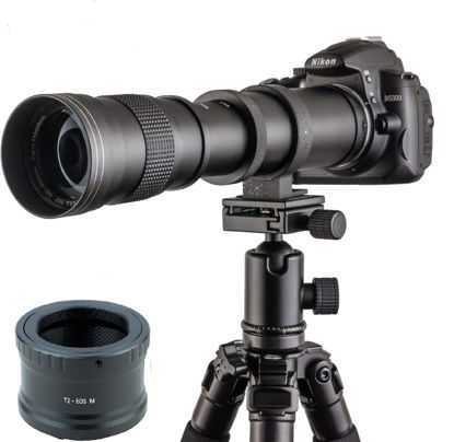 Picture of JINTU 420-800mm f/8.3 Manual Telephoto Camera Lens Compatible with Canon EOS RF Mount R RP R3 R5 R6 Ra R7 R10 Mirrorless Camera Zoom Lenses