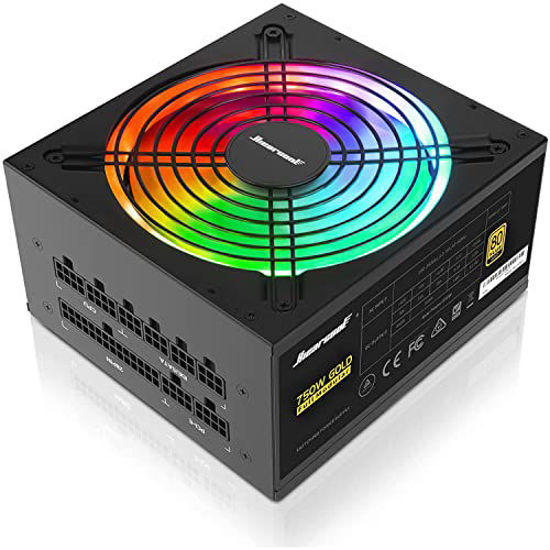 Picture of RGB Power Supply 750W, Computer Power Supplies Fully Modular 80+ Gold PSU,Power Supply for PC Gaming with RGB Light