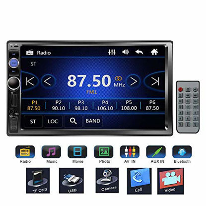 Picture of Regetek 7" Double DIN Touchscreen in Dash Bluetooth Car Stereo Mp3 Audio 1080P Video Player FM Radio/AM Radio/TF/USB/AUX-in + Remote Control