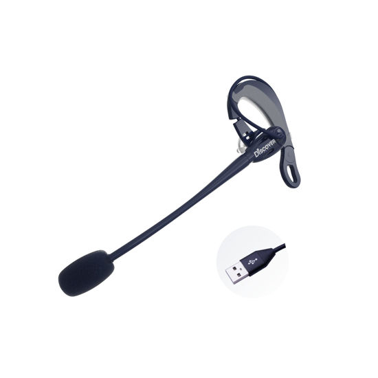 Discover D713U USB Earpiece Headset for Computer Calls and Meetings Compatible with Zoom Skype Microsoft Teams Cisco Avaya RingCentral and More