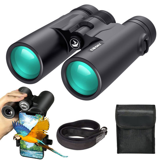 Picture of Gosky 10x42 Roof Prism Binoculars for Adults, HD Professional Binoculars for Bird Watching Travel Stargazing Hunting Concerts Sports-BAK4 Prism FMC Lens-with Phone Mount Strap Carrying Bag